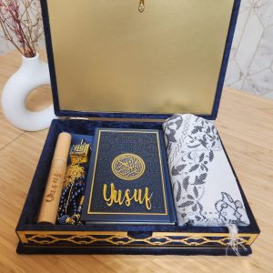 Exclusive Islamic Gift Set with Rainbow Quran For Him - Blue
