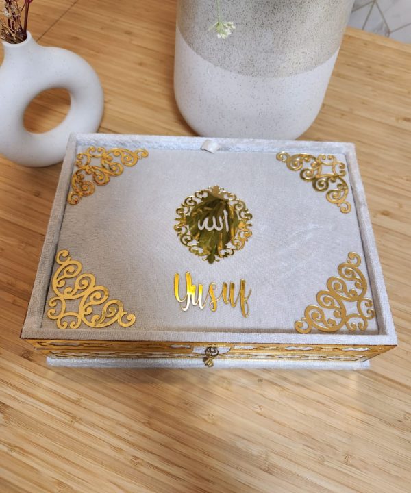 Exclusive Islamic Gift Set with Rainbow Quran For Him - White