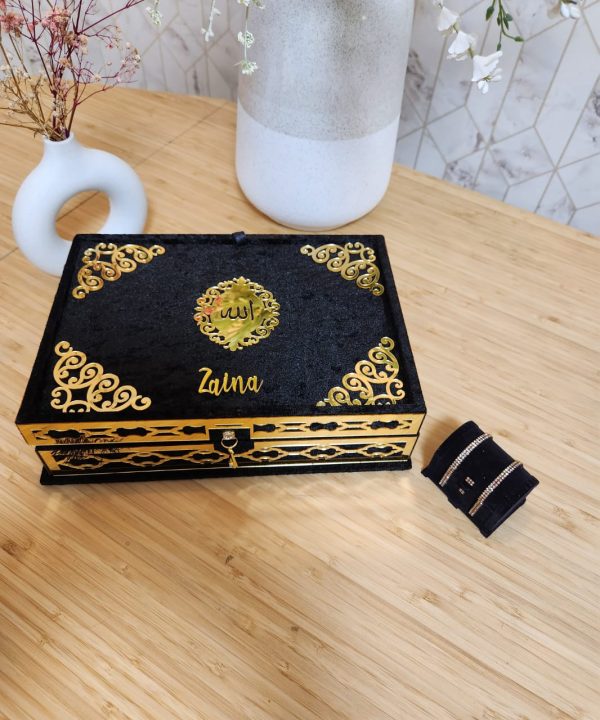 Exclusive Islamic Gift Set with Rainbow Quran For Her - Black