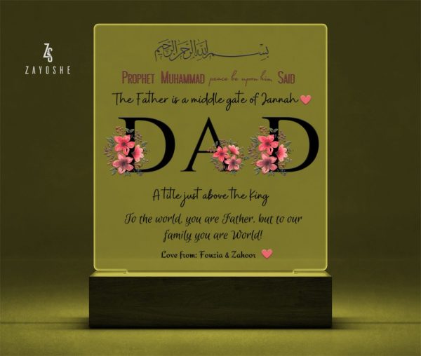 Fathers-Day-Acrylic-Frame-Yellow-1 Father's Day Gift Night Light