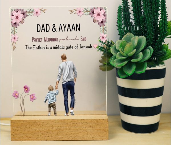 Personalized Fathers Day Gift Acrylic Night Light