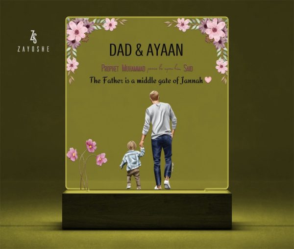 Personalized Fathers Day Gift Acrylic Night Light