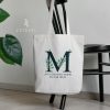 Floral Personalized Name Tote Bag