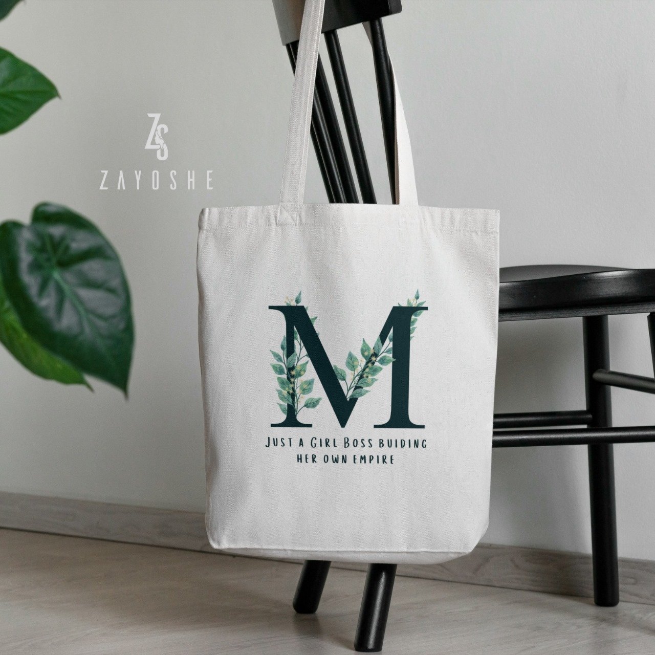 Floral Personalized Name Tote Bag - Flowers gift from ZAYOSHE in Maleha Street, Sharjah, UAE