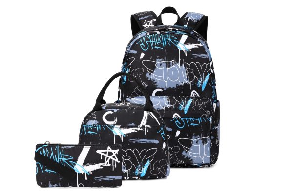 Graffiti Black School Bag Set