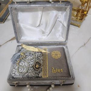 Grey Velvet Islamic Gift Set