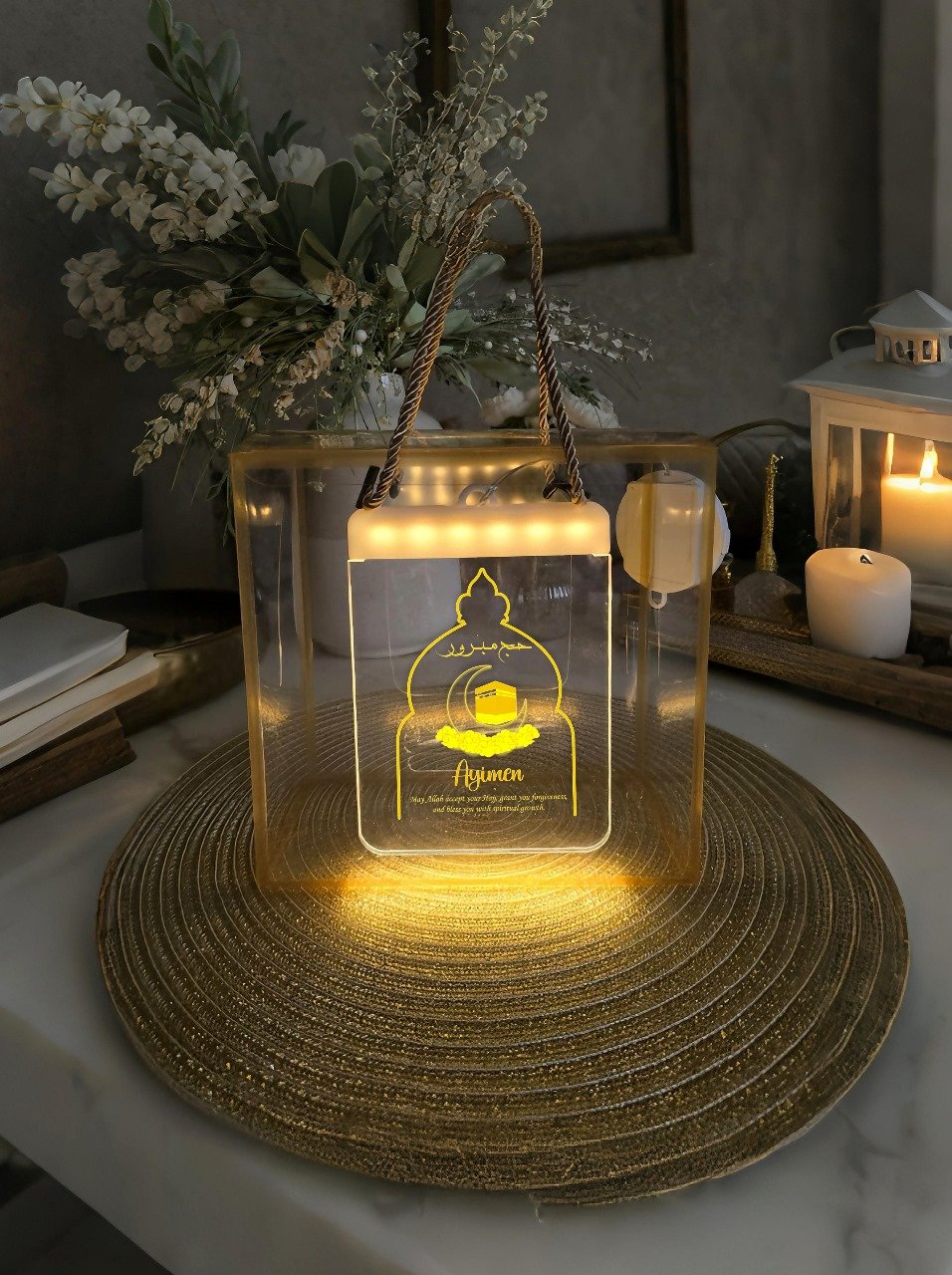Hajj Mubarak Kabba Lantern LED Light Gift Hamper in Sharjah