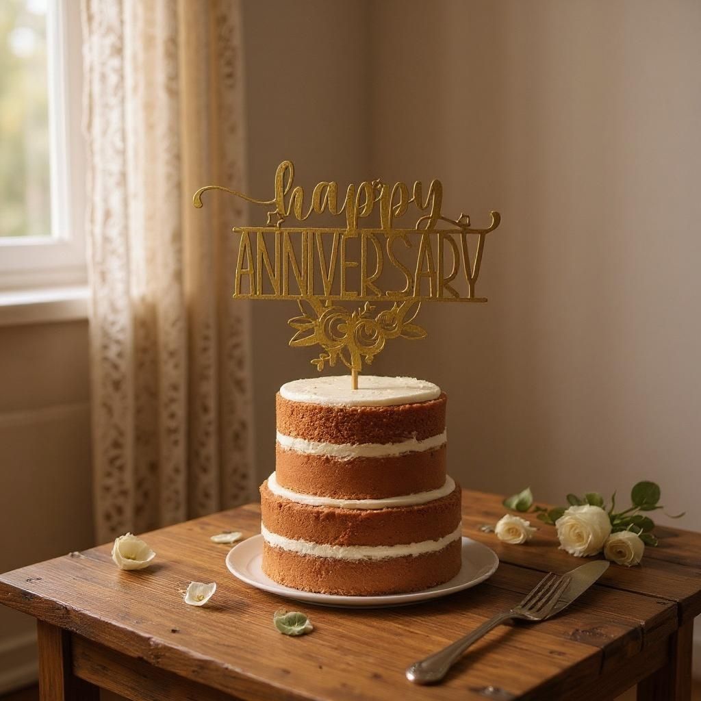Happy Anniversary Acrylic Cake Topper - Online Gifts Delivery in Dubai, UAE