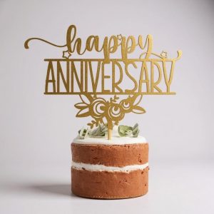 Happy Anniversary Acrylic Cake Topper