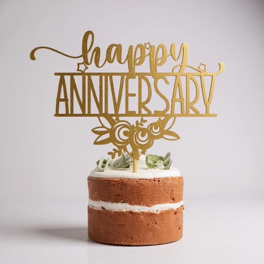 Happy Anniversary Acrylic Cake Topper - Cakes gift from ZAYOSHE in Maleha Street, Sharjah, UAE