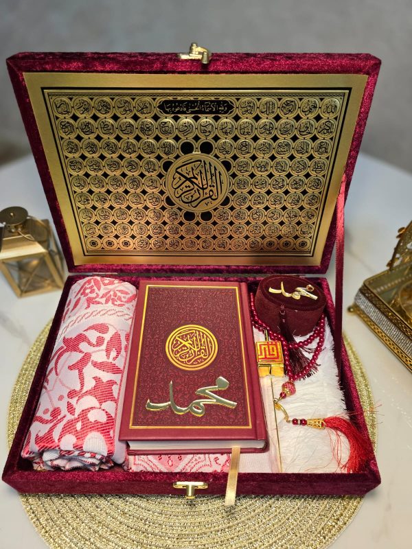Luxurious Islamic Gift Box with Personalization - Red