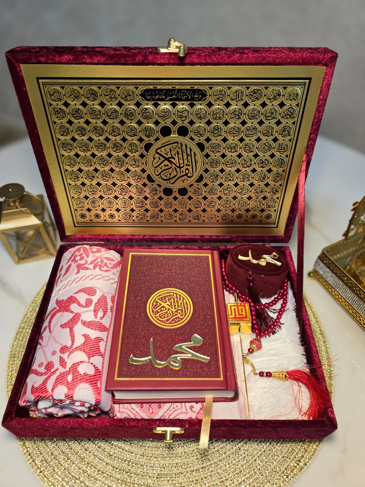Luxurious Islamic Gift Box with Personalization – Red - Gift Sets gift from ZAYOSHE in Maleha Street, Sharjah, UAE - image 3