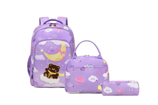 Moon Bear School Bag Set-Purple