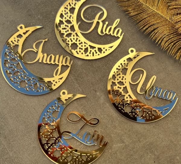 Personalized Ramadan Moon Decoration-5 pieces