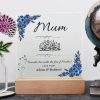 Mothers Day Gift Personalized Acrylic Night Light