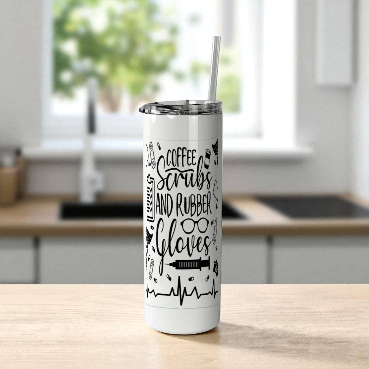 Nurse Stainless Steel Tumbler – Pattern Design - Drinkware gift from ZAYOSHE in Maleha Street, Sharjah, UAE