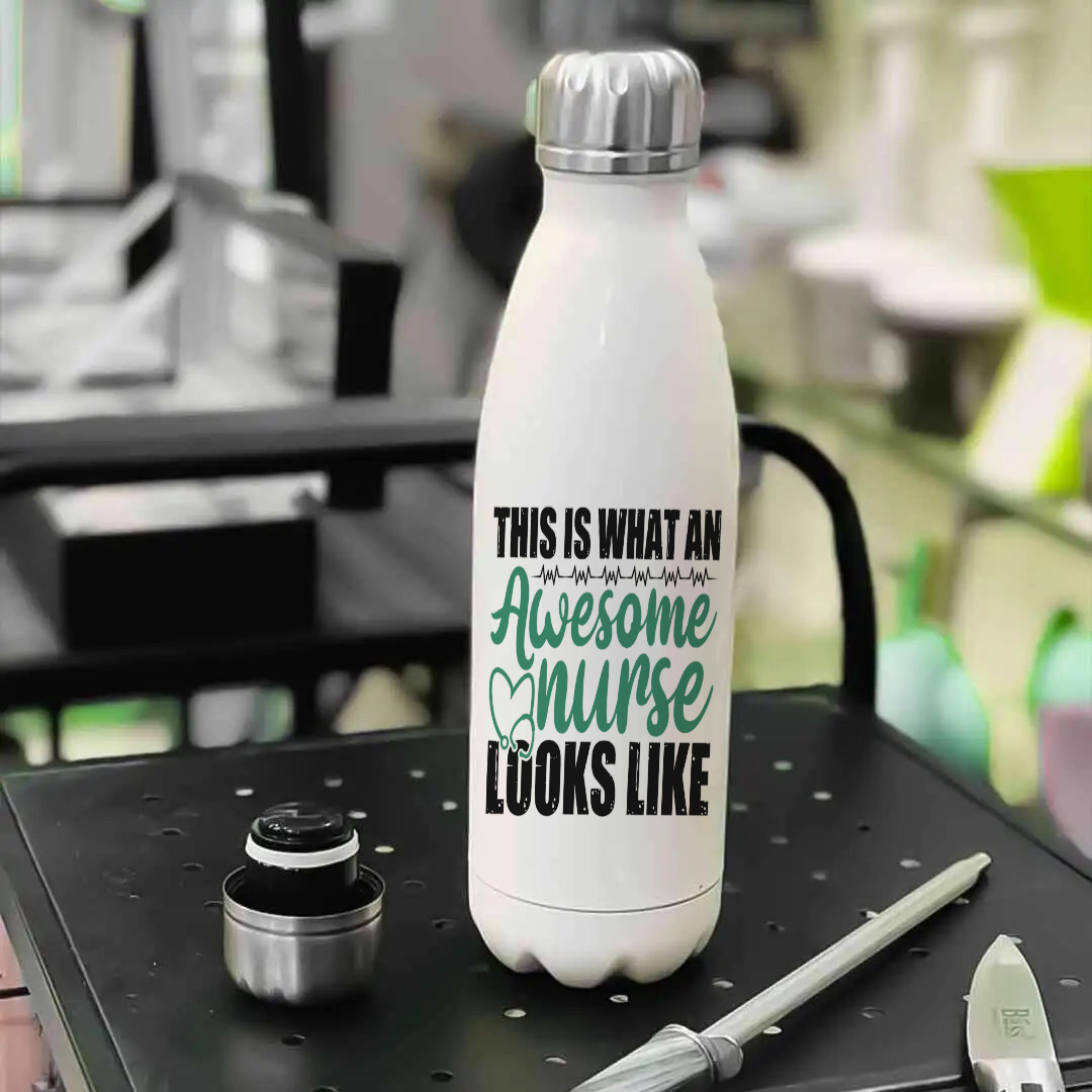 Nurse Stainless Steel Water Bottle – Quote Design in Sharjah