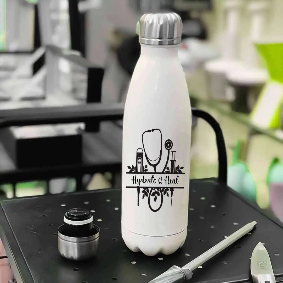 Nurse Stainless Steel Water Bottle – Hydrate with Care - Drinkware gift from ZAYOSHE in Maleha Street, Sharjah, UAE