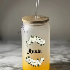 Orange Frosted Custom Can Glass 16oz