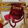 Pearl Tasbeeh With Personalized Case - Maroon