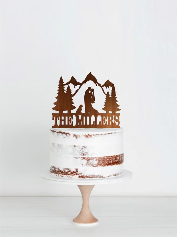 Personalized Bride & Groom Acrylic Cake Topper