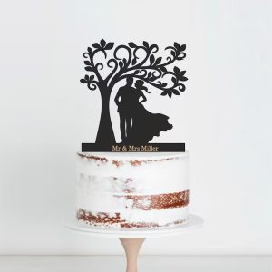 Personalized Bride & Groom Acrylic Cake Topper