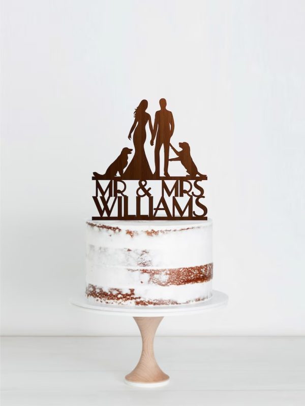 Personalized Bride & Groom Acrylic Cake Topper