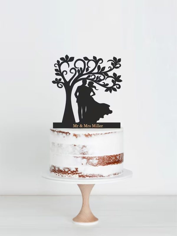 Personalized Bride & Groom Acrylic Cake Topper