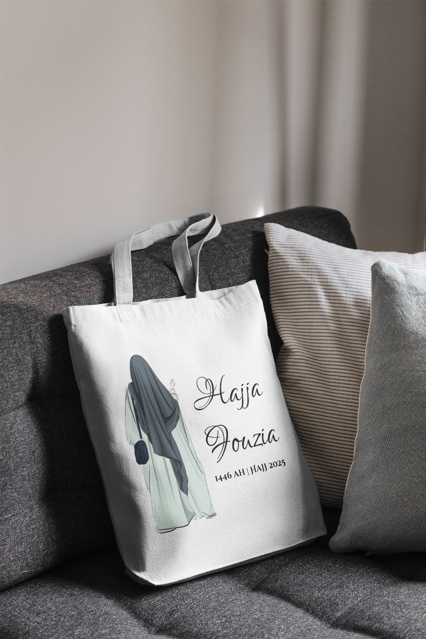 Personalized Hajj Mubarak Tote Bag in Sharjah