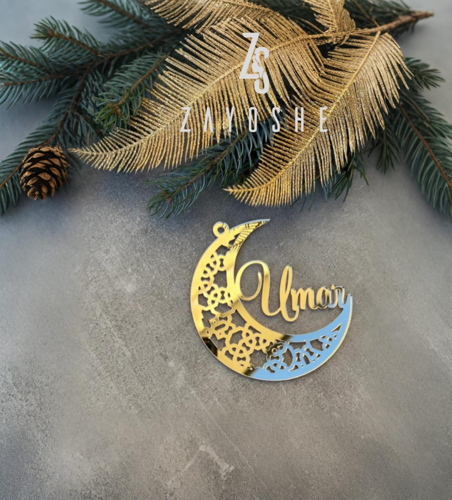 Personalized Ramadan Moon Decoration-5 pieces - Decorations gift from ZAYOSHE in Maleha Street, Sharjah, UAE