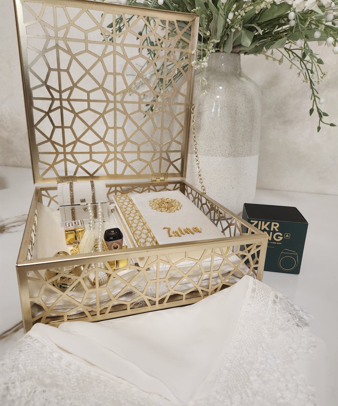 Personalized Royal Islamic Gift Box For Her – White in Sharjah