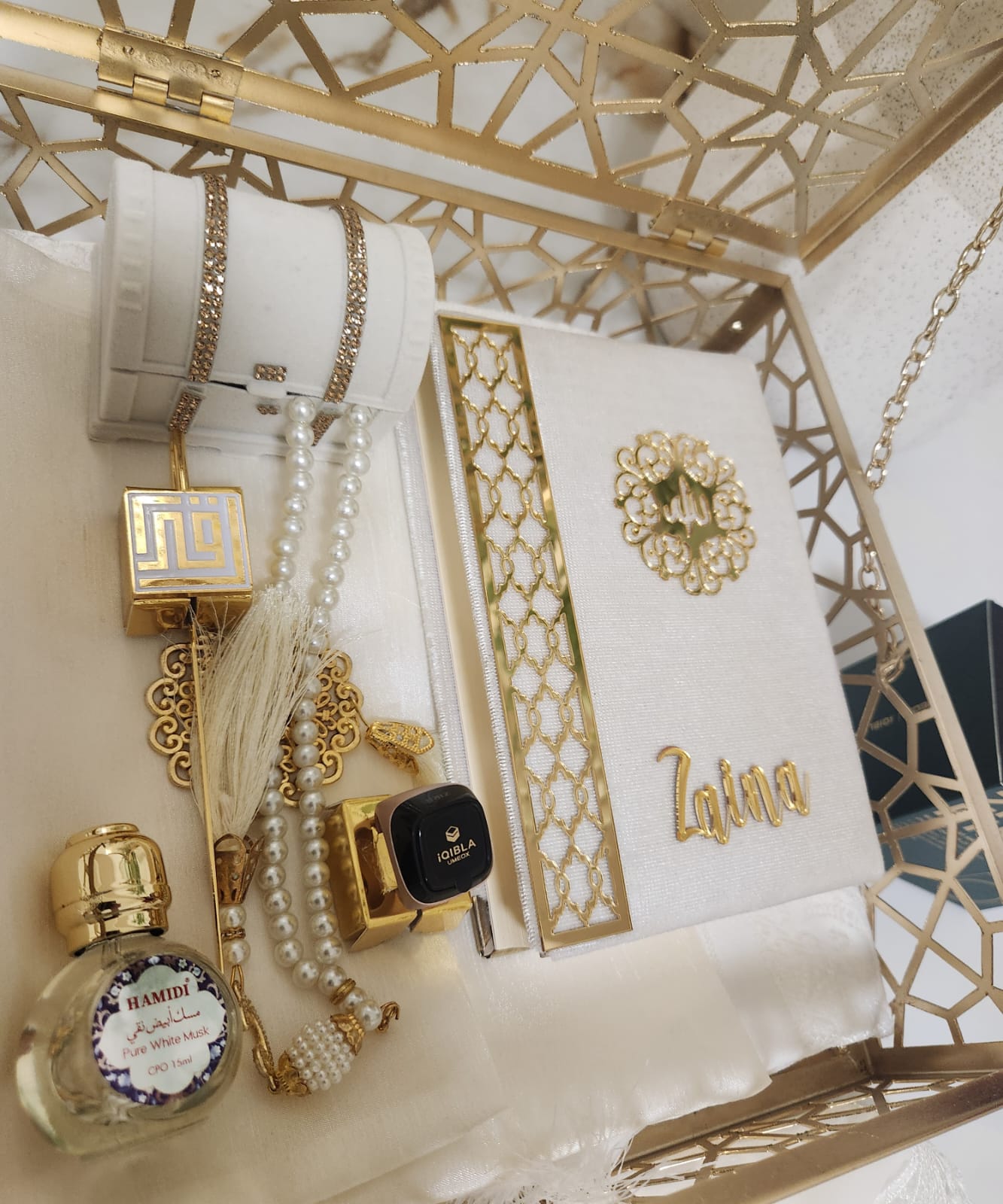 Personalized Royal Islamic Gift Box For Her – White - Gift Sets gift from ZAYOSHE in Maleha Street, Sharjah, UAE - image 2