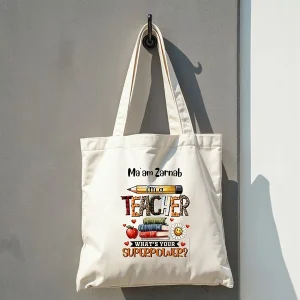 Personalized Teacher's day tote bag