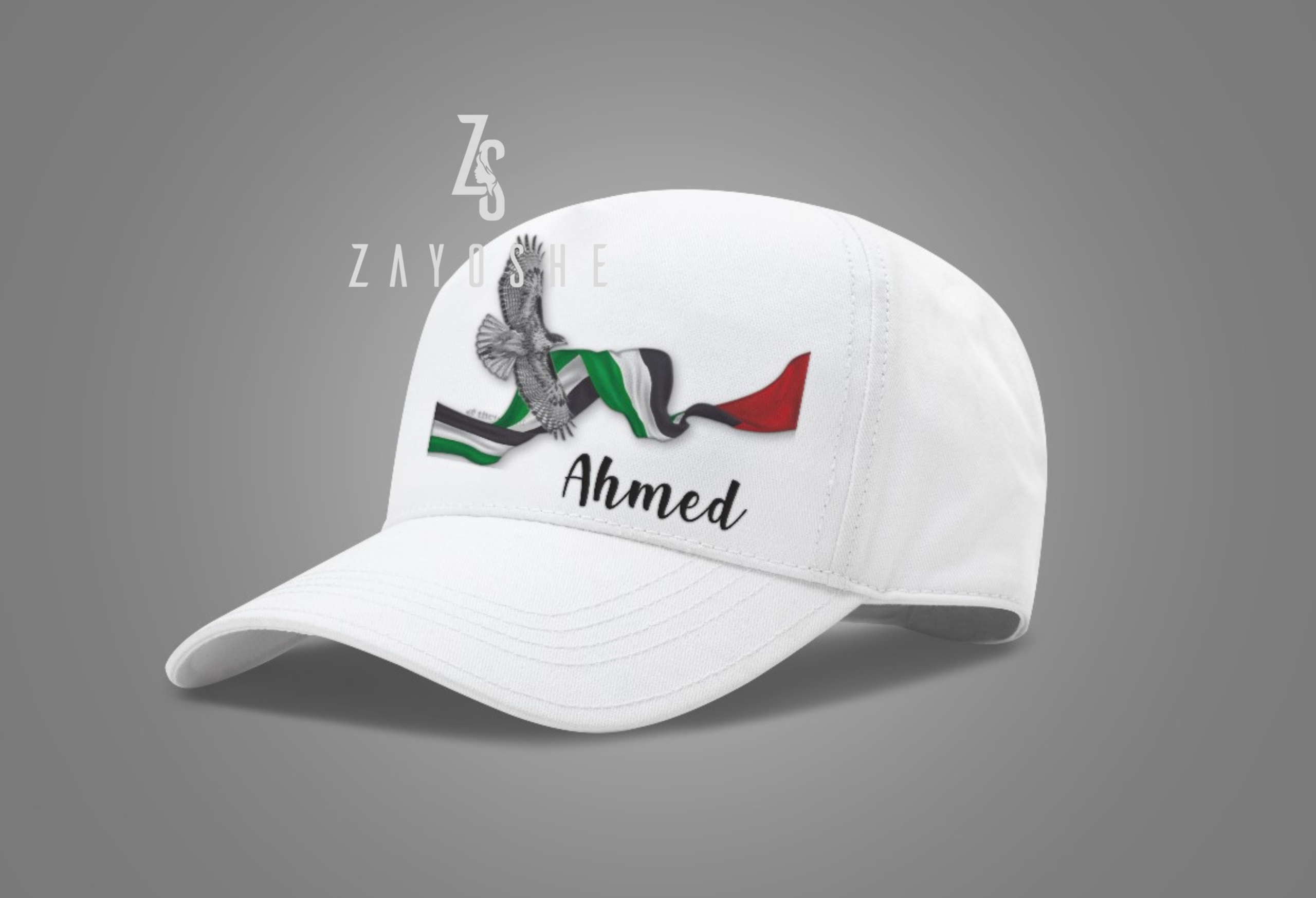 Personalized UAE National Day Cap with Falcon Design – Custom Name - Gifts gift from ZAYOSHE in Maleha Street, Sharjah, UAE