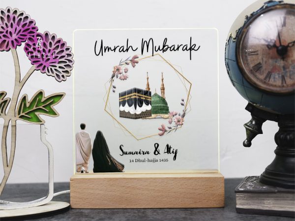 Personalized Umrah Mubarak Led Light For Couples