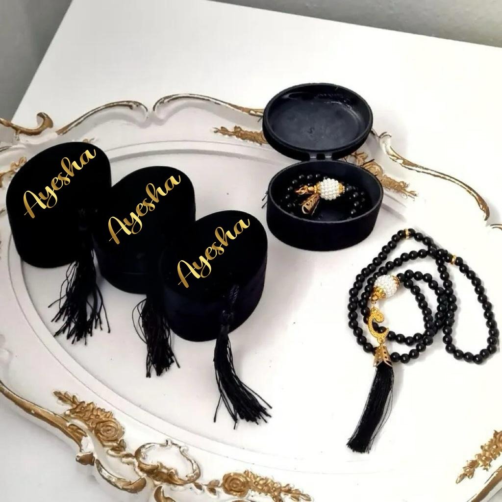 Personalized Velvet Pearl Prayer Tasbeeh-Black - Gifts gift from ZAYOSHE in Maleha Street, Sharjah, UAE - image 4