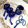 Personalized Velvet Pearl Prayer Tasbeeh-Dark Blue