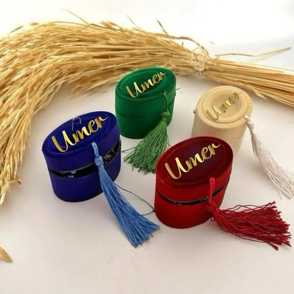 Personalized Velvet Pearl Prayer Tasbeeh-Red