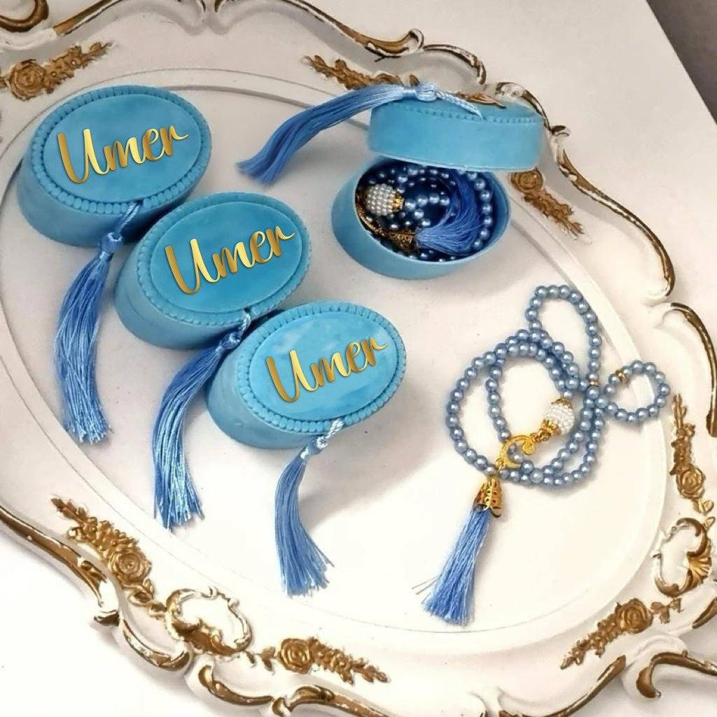 Personalized Velvet Pearl Prayer Tasbeeh-Sky Blue - Gifts gift from ZAYOSHE in Maleha Street, Sharjah, UAE - image 2