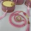 Personalized Velvet Tasbeeh Box Favors - Light Pink