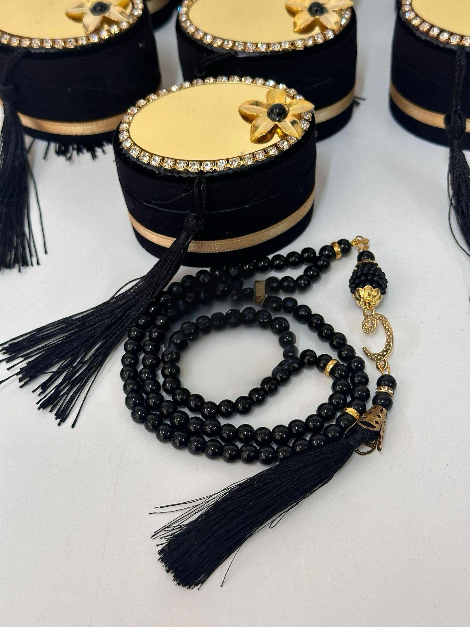 Personalized Velvet Tasbeeh Box Favors-Black - Gifts gift from ZAYOSHE in Maleha Street, Sharjah, UAE - image 3