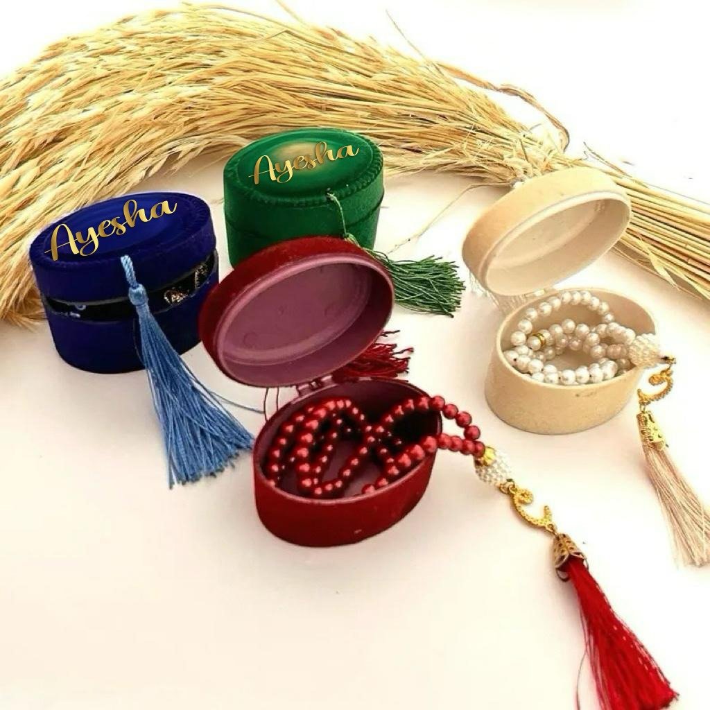 Personalized Velvet Pearl Prayer Tasbeeh-Dark Blue - Gifts gift from ZAYOSHE in Maleha Street, Sharjah, UAE - image 5