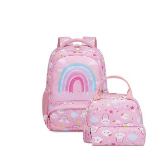 Pink Rainbow School Bag Set