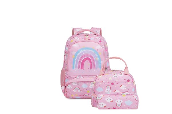 Pink Rainbow School Bag Set