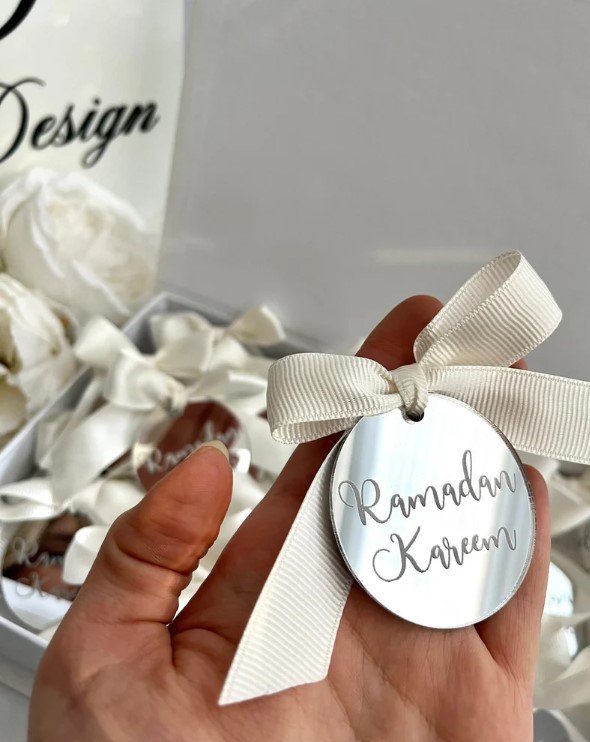 Ramadan Kareem Acrylic Mirror Tags-12 pieces