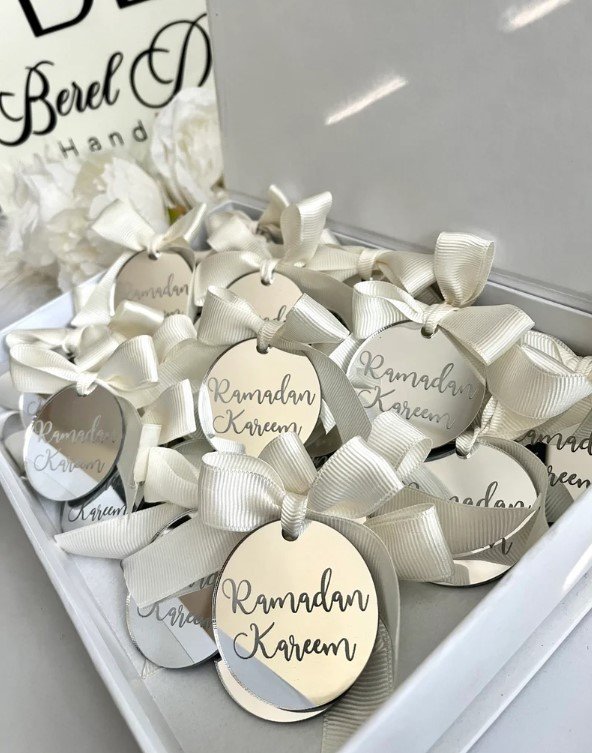 Ramadan Kareem Acrylic Mirror Tags-12 pieces