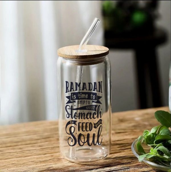Ramadan Motivation Glass Tumbler For Iftar