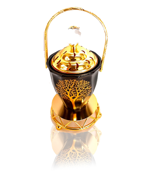 Tree Design Bakhoor Burner Black