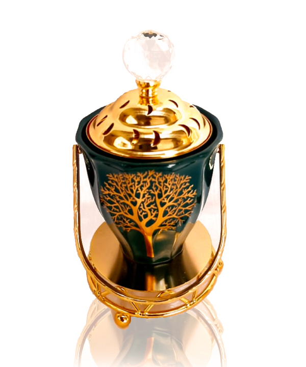 Tree Design Bakhoor Burner Black