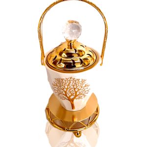 Tree Design Bakhoor Burner White